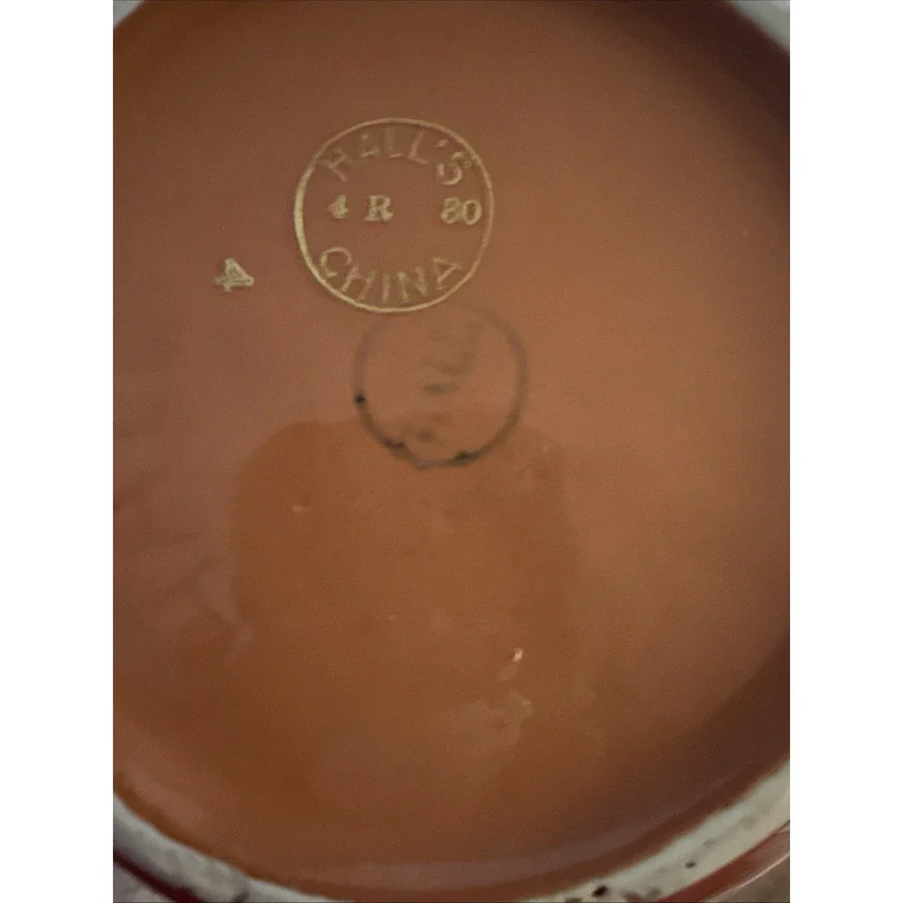 VINTAGE HALL'S TEAPOT MCM GOLD CIRCLES 4R-80